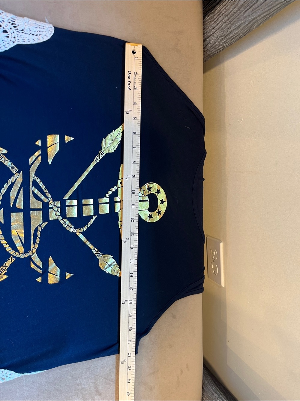 Free Kisses Navy Blue Anchor Scoop Neck Crochet Lace Panels - Picture 8 of 9
